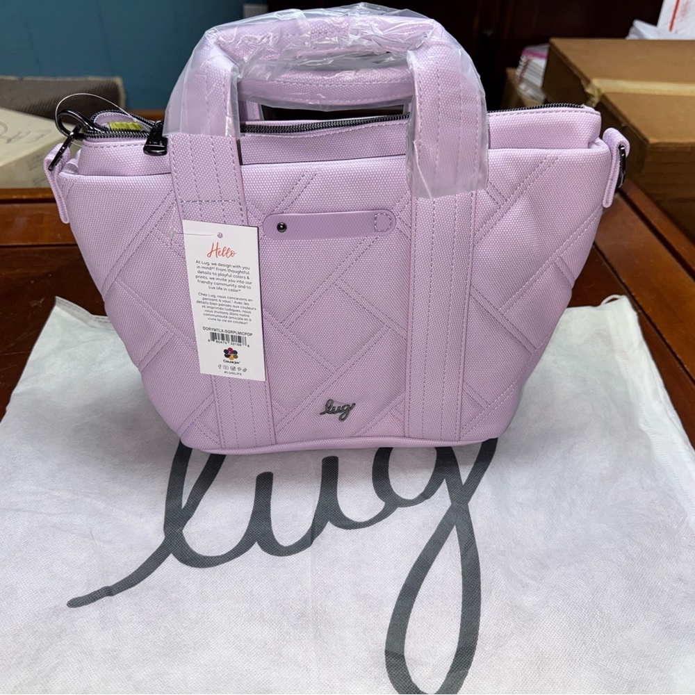 Lug Matte Luxe Crossbody with Tote Handles Lavender New W/ Tags & Dust Bag